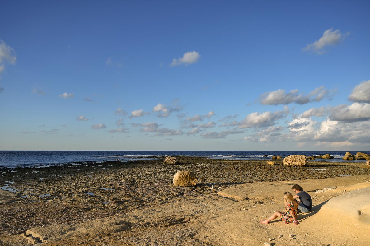 couple enjoying beautiful winter weather in gozo